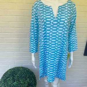 Cute turquoise 100% cotton dress